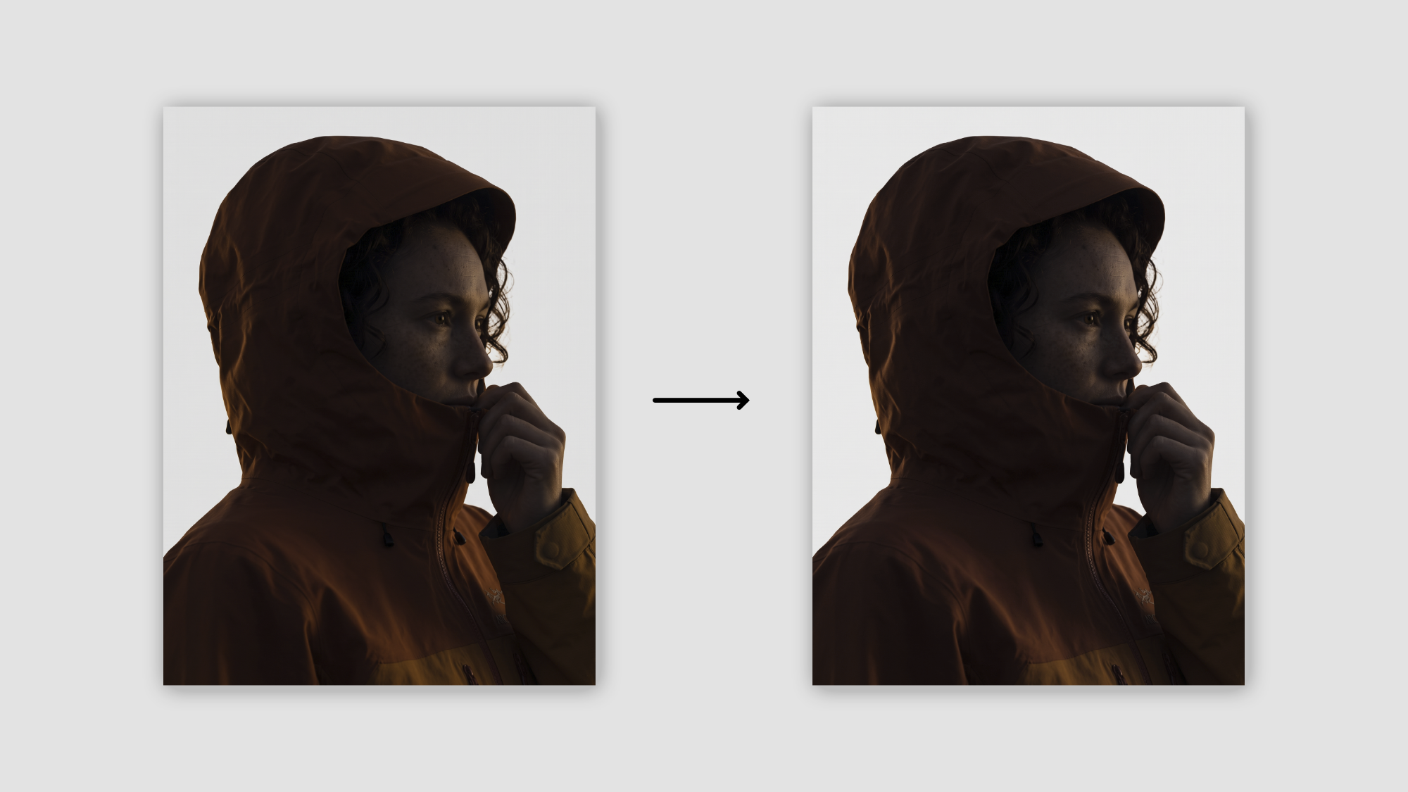 Image before and after Photoshop editing